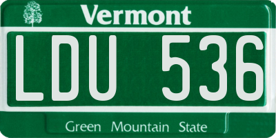 VT license plate LDU536