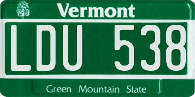 VT license plate LDU538