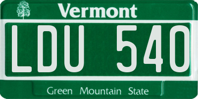 VT license plate LDU540