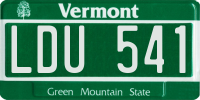 VT license plate LDU541