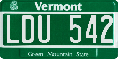 VT license plate LDU542