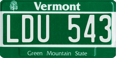 VT license plate LDU543
