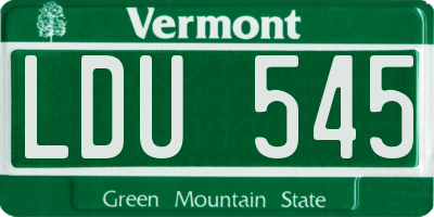 VT license plate LDU545