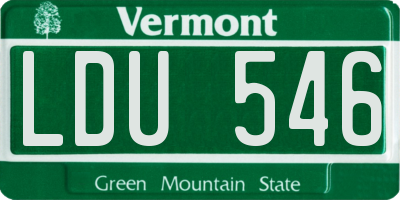 VT license plate LDU546