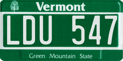 VT license plate LDU547
