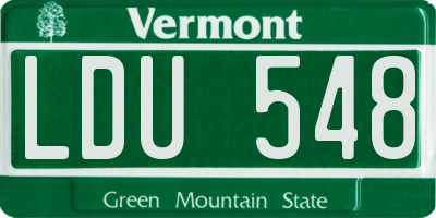 VT license plate LDU548