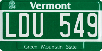 VT license plate LDU549
