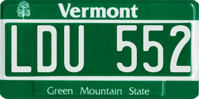 VT license plate LDU552