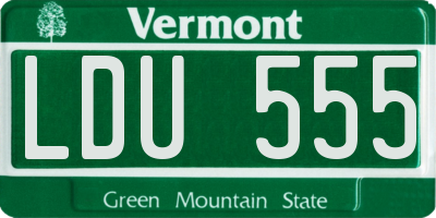 VT license plate LDU555