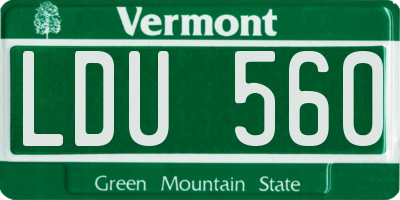 VT license plate LDU560