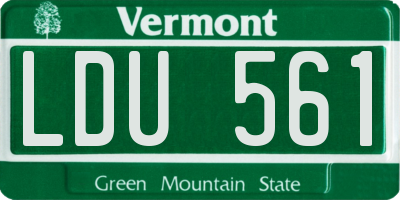 VT license plate LDU561