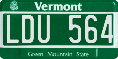 VT license plate LDU564