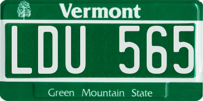 VT license plate LDU565