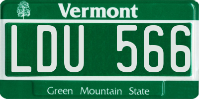 VT license plate LDU566