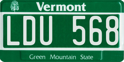 VT license plate LDU568