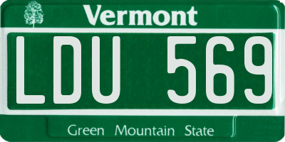 VT license plate LDU569