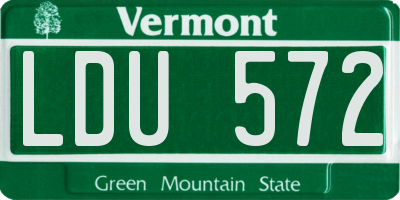 VT license plate LDU572
