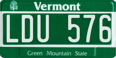 VT license plate LDU576