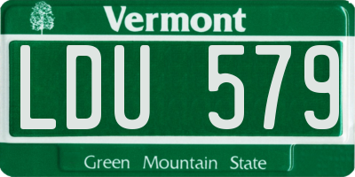 VT license plate LDU579
