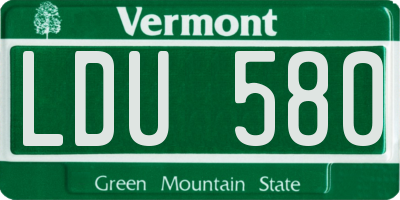 VT license plate LDU580