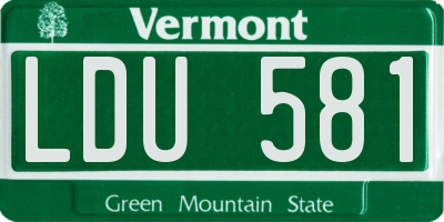 VT license plate LDU581