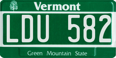 VT license plate LDU582