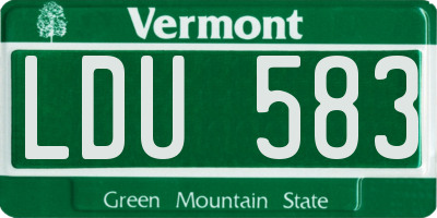 VT license plate LDU583