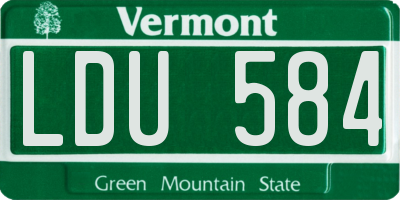 VT license plate LDU584