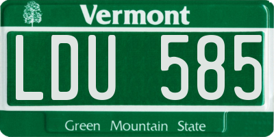 VT license plate LDU585