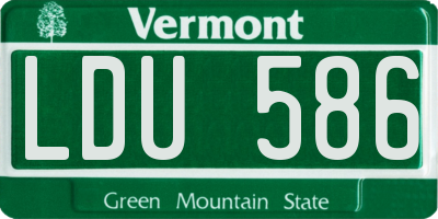VT license plate LDU586