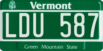 VT license plate LDU587