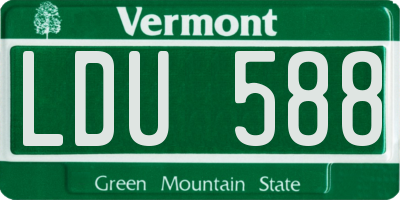 VT license plate LDU588
