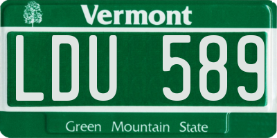 VT license plate LDU589