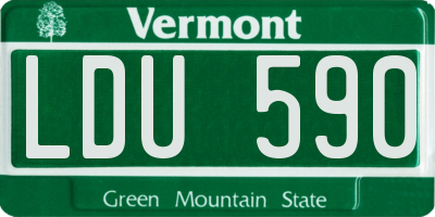 VT license plate LDU590