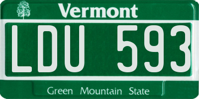 VT license plate LDU593