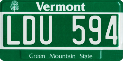 VT license plate LDU594