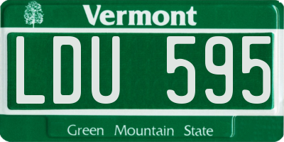 VT license plate LDU595