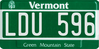 VT license plate LDU596