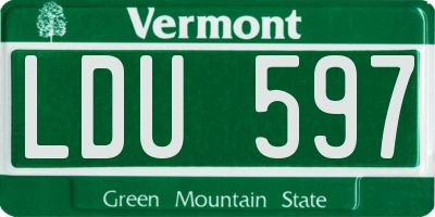 VT license plate LDU597