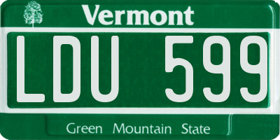 VT license plate LDU599