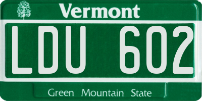 VT license plate LDU602