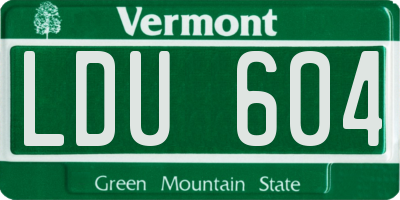 VT license plate LDU604
