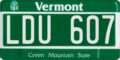 VT license plate LDU607