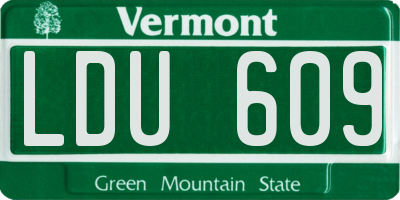 VT license plate LDU609