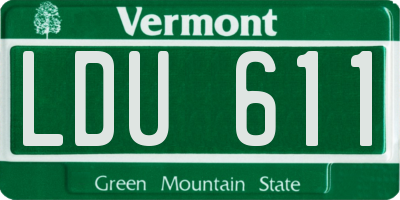 VT license plate LDU611