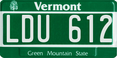 VT license plate LDU612