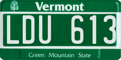 VT license plate LDU613