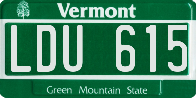 VT license plate LDU615