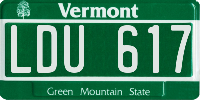 VT license plate LDU617