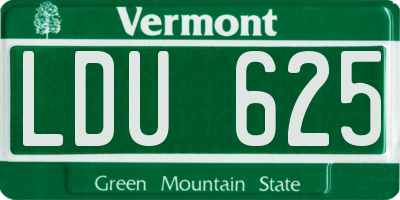 VT license plate LDU625